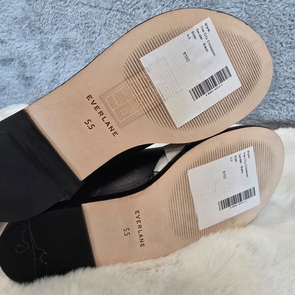 Everlane Women's City Crossover Sandal Black Leather Sizes NEW Classic - Picture 6 of 12